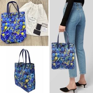 PRADA Tessuto Stampat Nylon Floral Tote